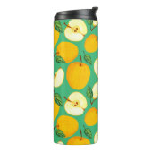 Gele appel: Sappig Waterverf patroon. Thermosbeker (Gedraaid links)