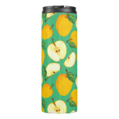 Gele appel: Sappig Waterverf patroon. Thermosbeker (Achterkant)