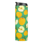 Gele appel: Sappig Waterverf patroon. Thermosbeker (Geroteerd rechts)