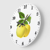  gele appels wandbekleding keuken grote klok (Hoek)