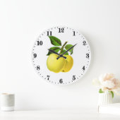  gele appels wandbekleding keuken grote klok (Huis)