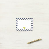 Gele Apple Navy Chevron Teacher Post-it® notes (Op bureau)