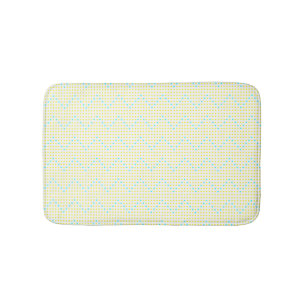 Gele Aqua Chevron Stippen Badmatten