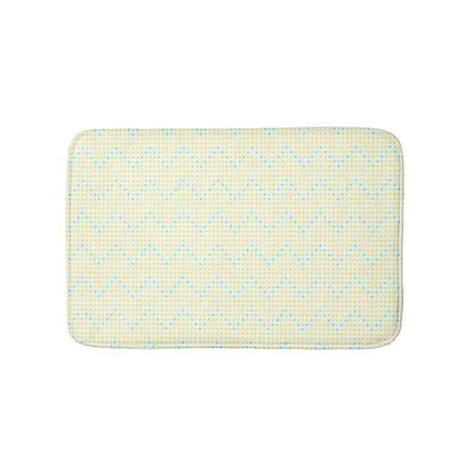 Gele Aqua Chevron Stippen Badmatten (Voorkant)