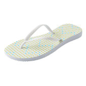 Gele Aqua Chevron Stippen ZigZag FlipFlops Teenslippers (Schuin)