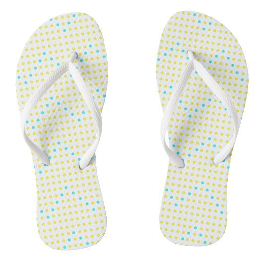 Gele Aqua Chevron Stippen ZigZag FlipFlops Teenslippers (Voetbed)