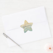 Gele Aqua Ombre Gold Sparkle Zebra Print Ster Sticker (Envelop)