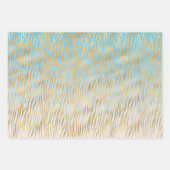 Gele Aqua Ombre Gold Zebra print Inpakpapier Vel (Voorkant 3)