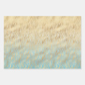 Gele Aqua Ombre Gold Zebra print Inpakpapier Vel (Voorkant)