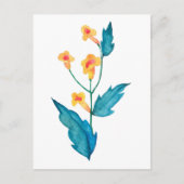 Gele aquarel bloem briefkaart (Voorkant)
