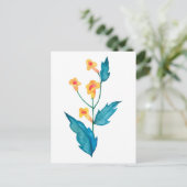 Gele aquarel bloem briefkaart (Staand voorkant)