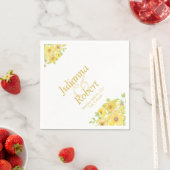 Gele aquarel bloemen servetten (Insitu)