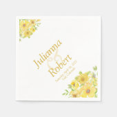 Gele aquarel bloemen servetten (Voorkant)