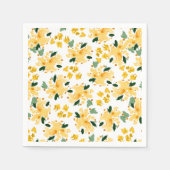 Gele Aquarel Bloementuin Servetten (Voorkant)