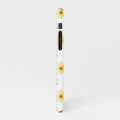 Gele aquarel dahlia bloem patroon iPhone hoesje (Linkerkant)