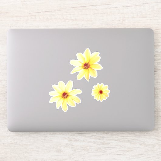 Gele aquarel dahlia bloemen sticker (Computer)