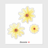 Gele aquarel dahlia bloemen sticker (Vel)