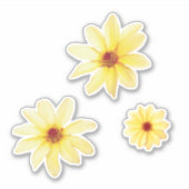 Gele aquarel dahlia bloemen sticker (Voorkant)