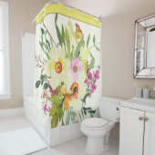 Gele aquarel narcissen douchegordijn (In situ)