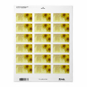 Gele Arnica Bloesems Collage Etiket (Full Sheet)