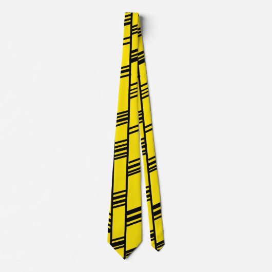 Gele Art Deco Lines Stropdas (Voorkant)