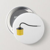 Gele as stofzuiger ronde button 7,6 cm (Voorkant /achterkant)