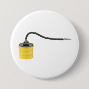 Gele as stofzuiger ronde button 7,6 cm