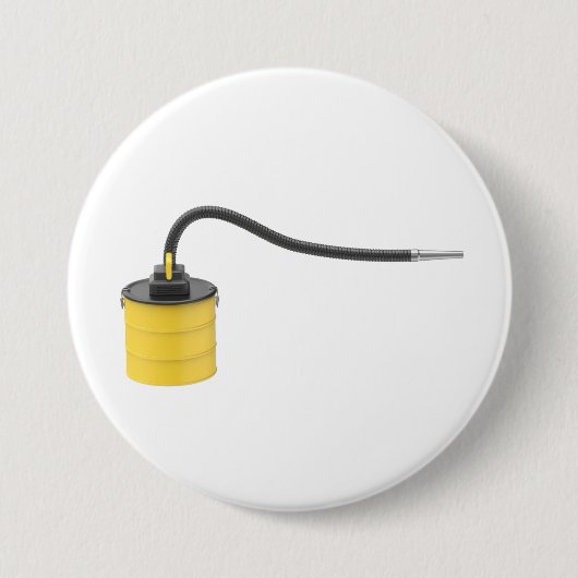 Gele as stofzuiger ronde button 7,6 cm (Voorkant)
