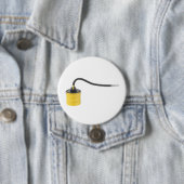 Gele as stofzuiger ronde button 7,6 cm (In situ)