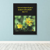 Gele Aster Wilde Bloemen Canvasprint Canvas Afdruk (Insitu (Houten vloer))