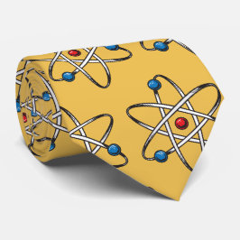 gele Atom Molecule Pattern Teacher Science Stropdas