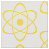 Gele Atom Symbol Fabric Stof (Close Up)