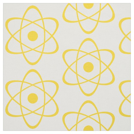Gele Atom Symbol Fabric Stof (Swatch)