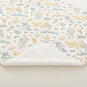 Gele Australische witte eucalyptusbladeren beige Sherpa Deken (3/4)