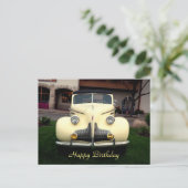 gele auto-dag briefkaart (Staand voorkant)