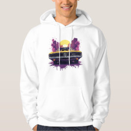 Gele auto met stadsbeeld Street Art-ontwerp Hoodie