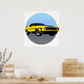Gele auto poster (Keuken)