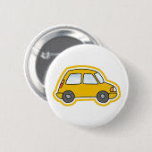 Gele auto ronde button 5,7 cm (Voorkant /achterkant)