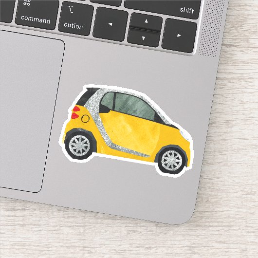 Gele auto sticker (Detail)
