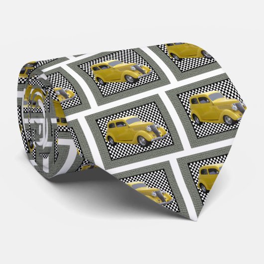 Gele auto Stropdas (Opgerold)
