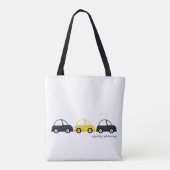 Gele auto tote bag (Achterkant)