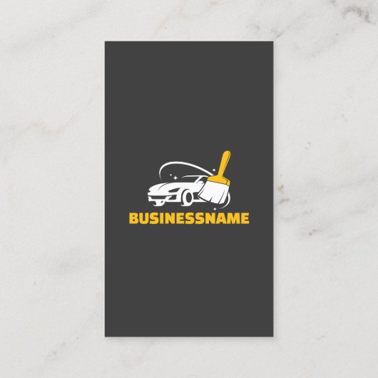 Gele Auto Wassen Auto Detailing Mobiele Auto Wasse Visitekaartje (Achterkant)