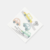 Gele Autoballonnen Wit Baby shower Servet (Hoek)