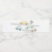 Gele Autoballonnen Wit Baby shower Waterfles Etiket (Enkel label)