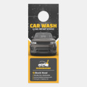 Gele Autowas Autodetailing Mobiele Autowas Deurhanger (Voorkant)