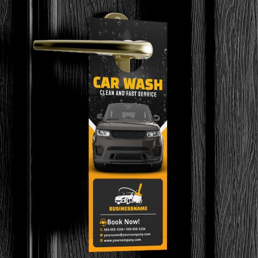 Gele Autowas Autodetailing Mobiele Autowas Deurhanger
