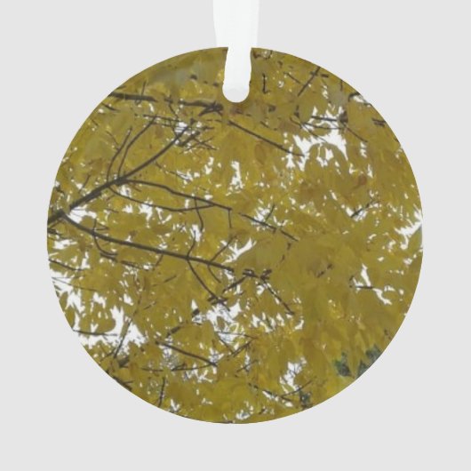 Gele Autumn Leaves Ornament (achterkant)