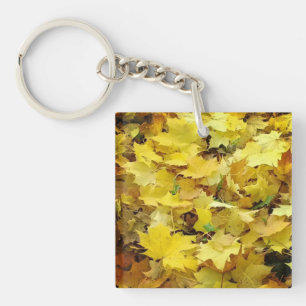 Gele Autumn Leaves Sleutelhanger