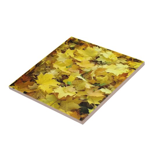 Gele Autumn Leaves Tegeltje (Zijkant)