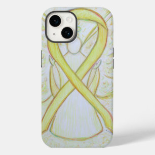 Gele Awareness Ribbon Angel Aangepaste iPhone Case